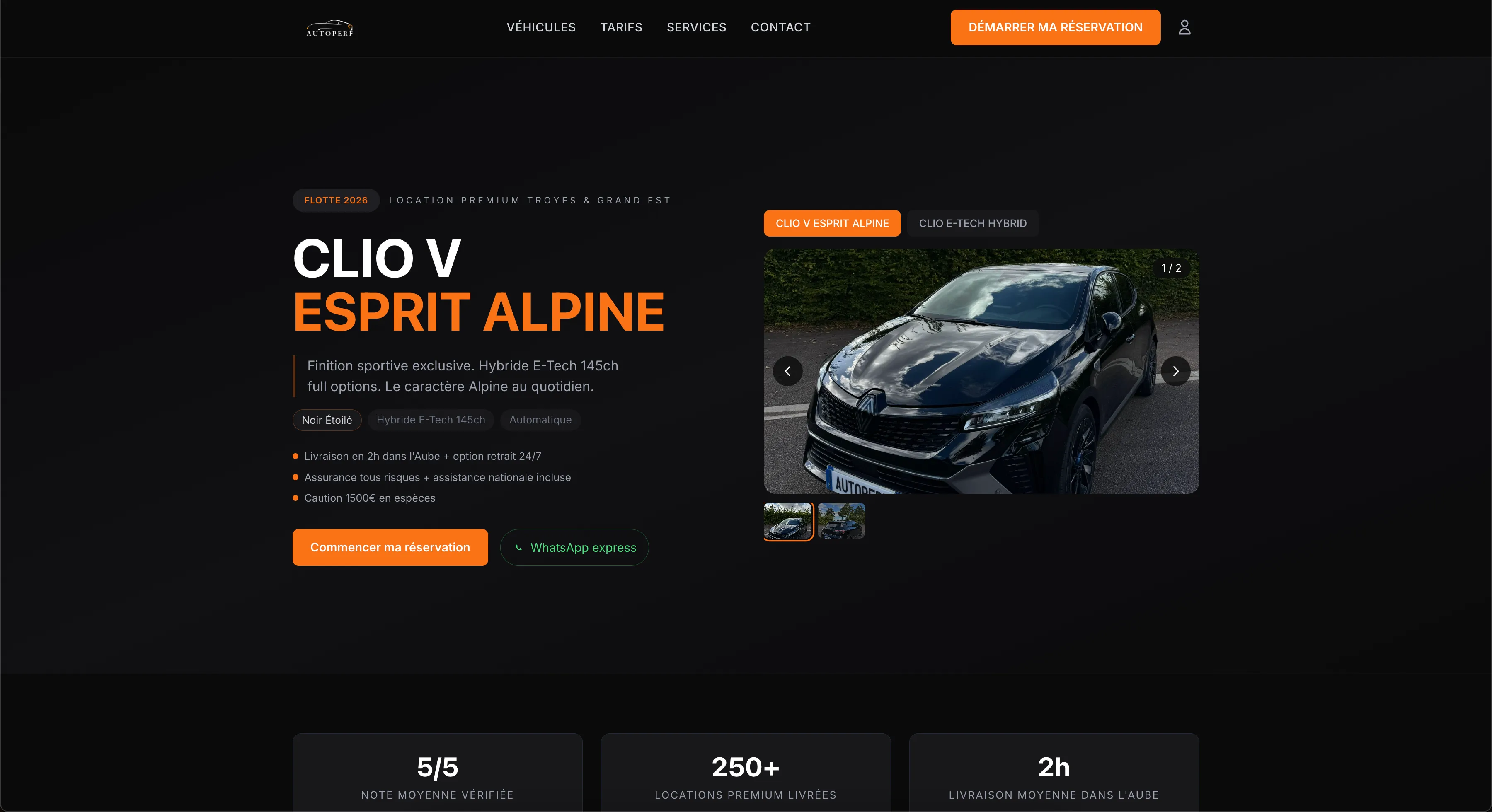 Capture d'écran du site Autoperf