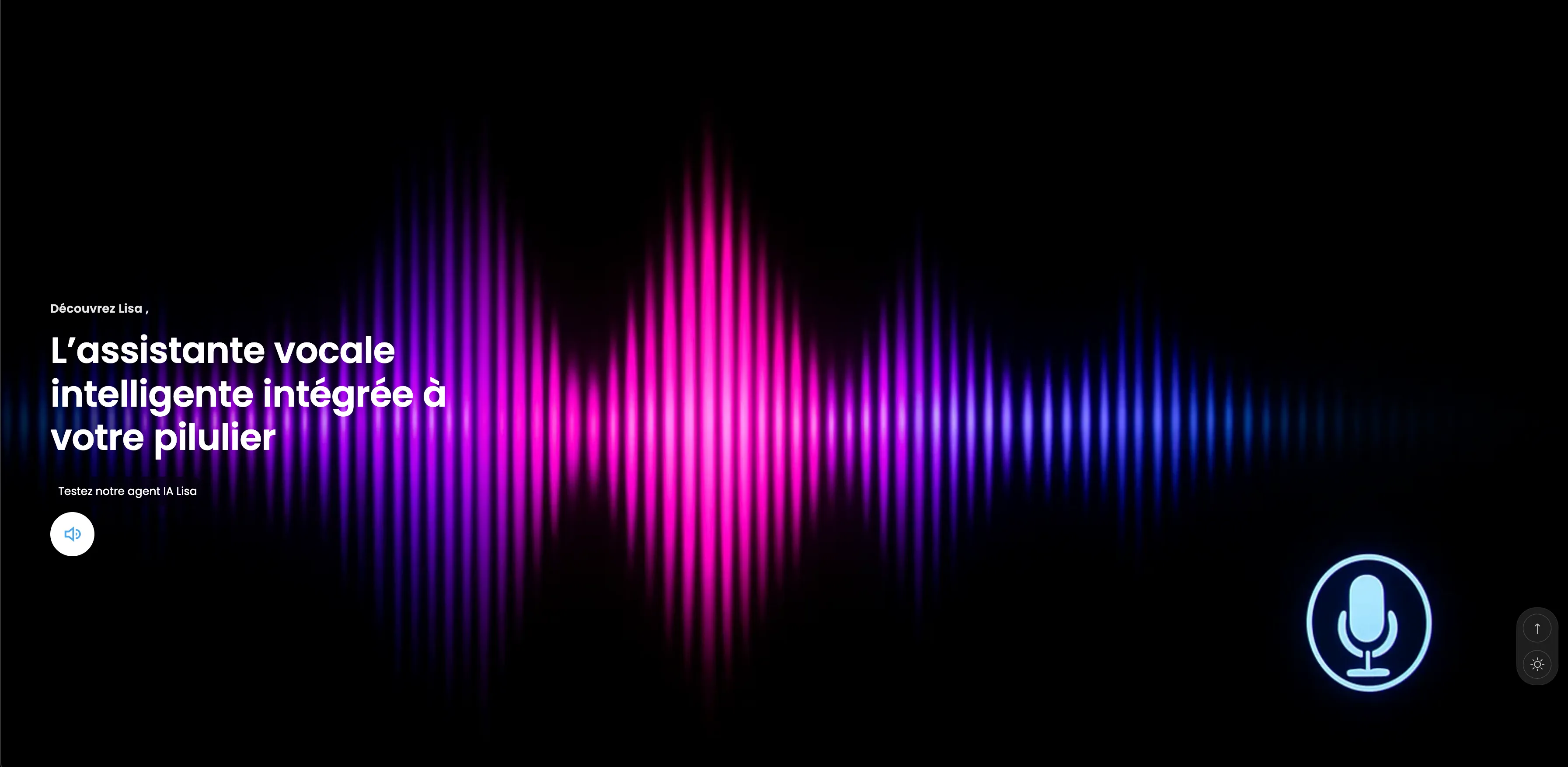 Capture d'écran du site Lisa, agent vocal IA