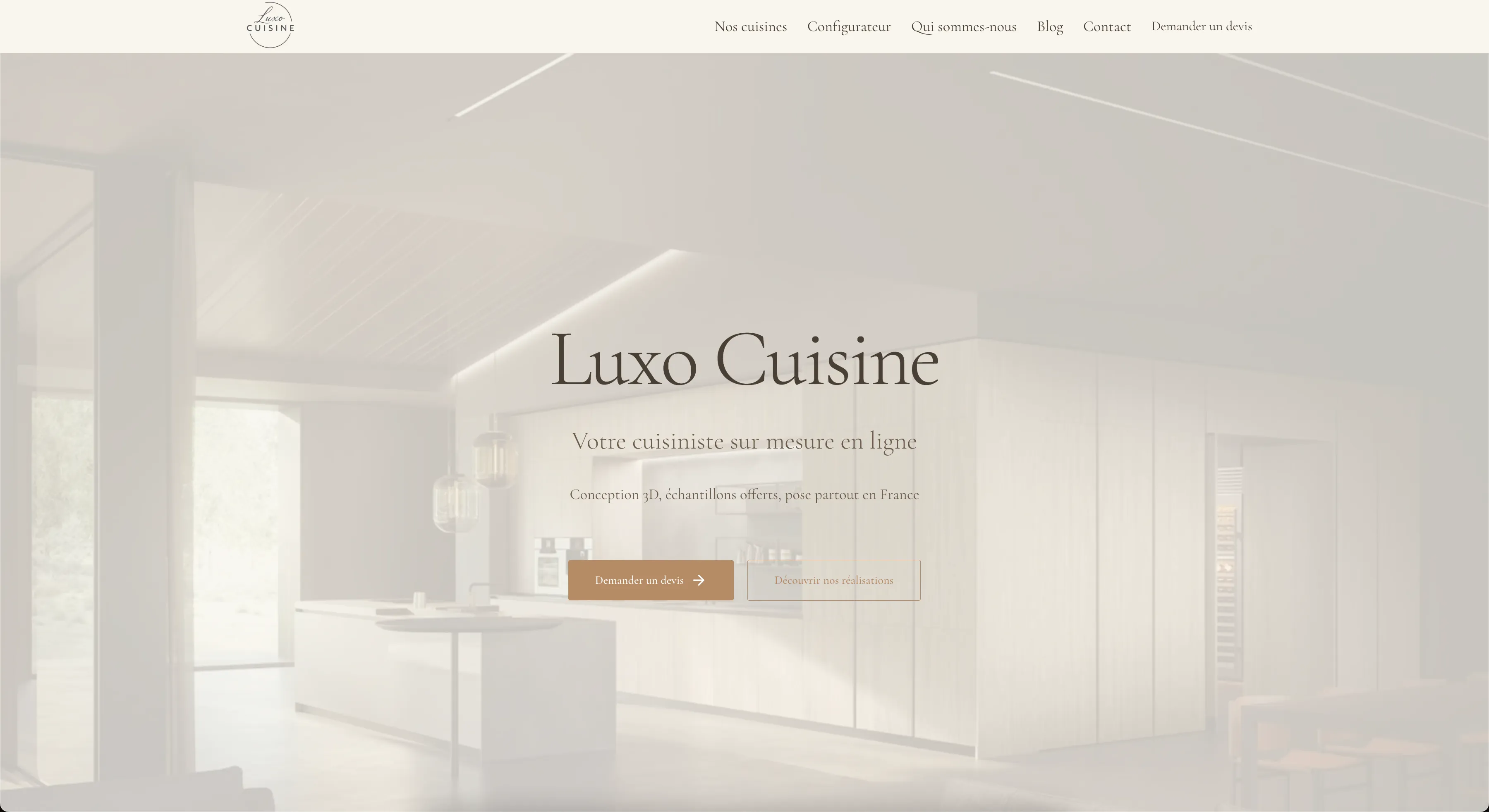 Capture d'écran du site Luxo Cuisine