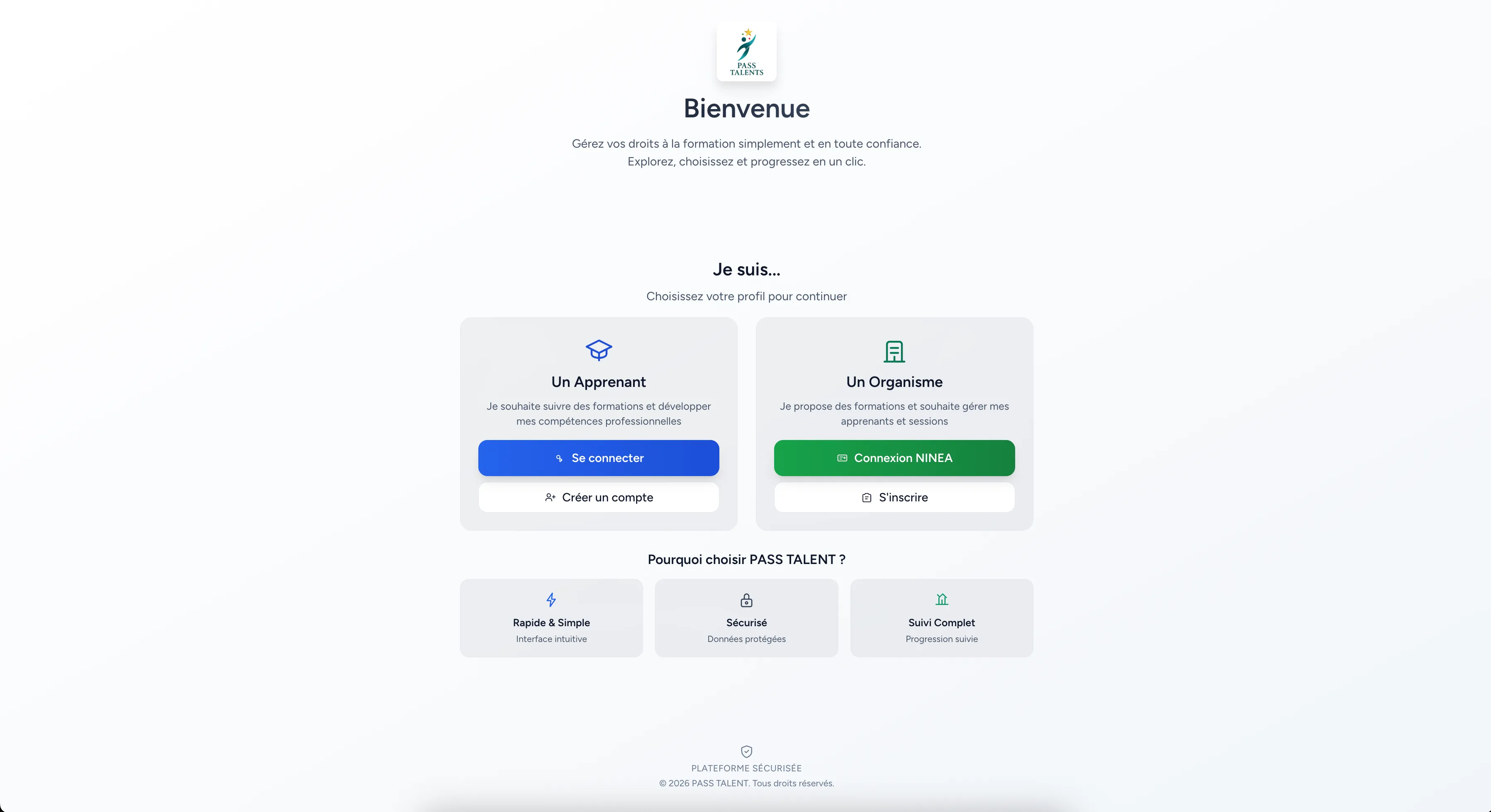 Capture d'écran du site Pass Talent